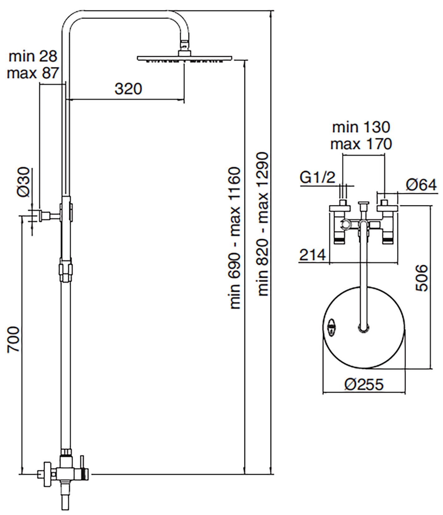 Rubinetterie Treemme X-CHANGE XR Gruppo Colonna Doccia Attrezzata Multifunzione Miscelatore Meccanico Materiale Ottone Finitura Cromata Con Doccetta E Soffione Anticalcare In Metallo