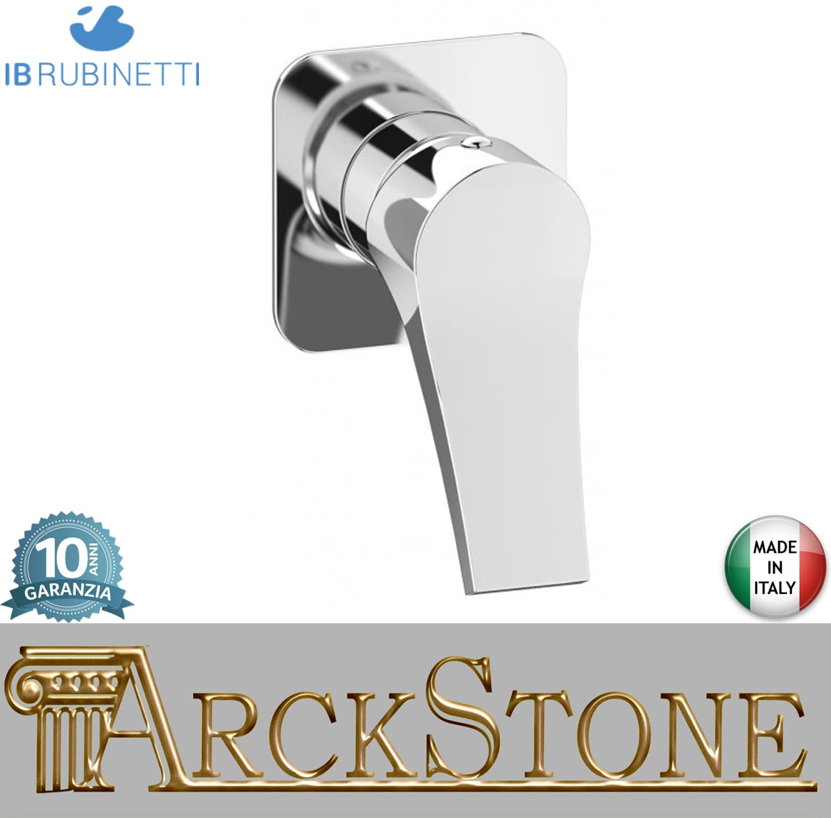 Miscelatore doccia incasso una via completo marca IB rubinetti modello Twitter rubinetteria rubinetto ottone cromato fontana finitura cromo rivenditore autorizzato campania arredamento garanzia 10 anni qualità made in italy azienda certificata