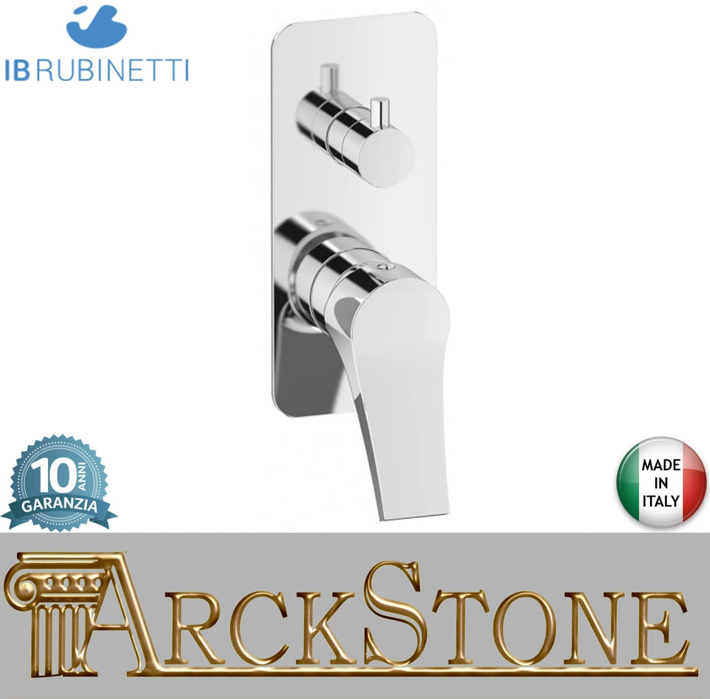Miscelatore doccia incasso tre vie completo marca IB rubinetti modello Twitter rubinetteria rubinetto ottone cromato fontana finitura cromo rivenditore autorizzato campania arredamento garanzia 10 anni qualità made in italy azienda certificata