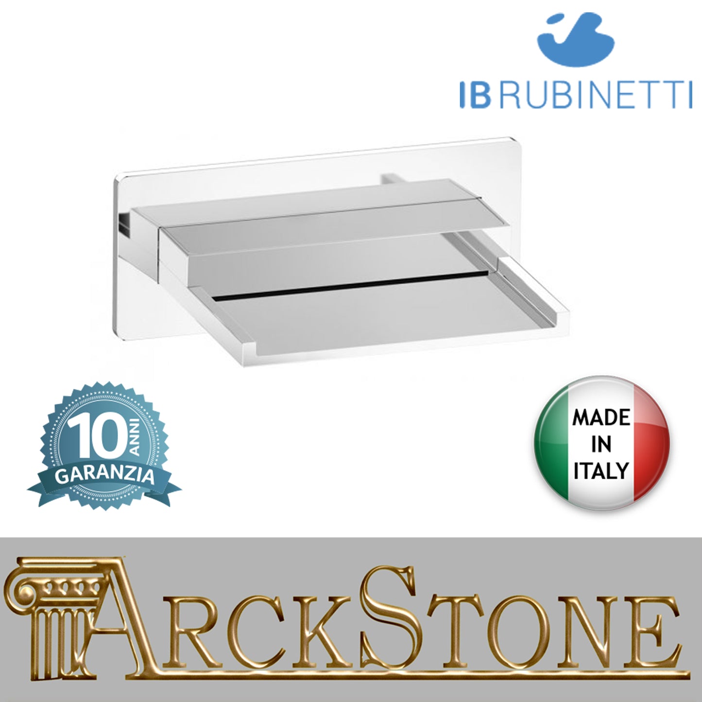 Bocca d'erogazione soffione esterno completo marca IB rubinetti modello Twitter rubinetteria rubinetto ottone cromato fontana finitura cromo rivenditore autorizzato campania arredamento garanzia 10 anni qualità made in italy azienda certificata