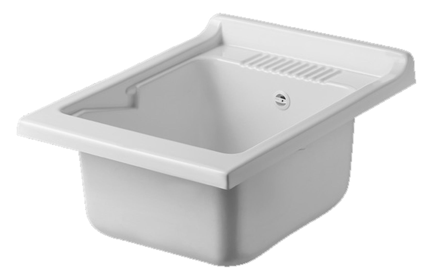 Negrari Eco Lavatoio Montato Misura 45x60 L45 P60 H85 CM Colore Olmo Interno Bagno Lavanderia Base Mobile Nobilitato Idrofugo Legno Vasca Asse Polipropilene Sifone Piedini Regolabili Ante Sportelli Battenti Economico Qualità Medio Alta 