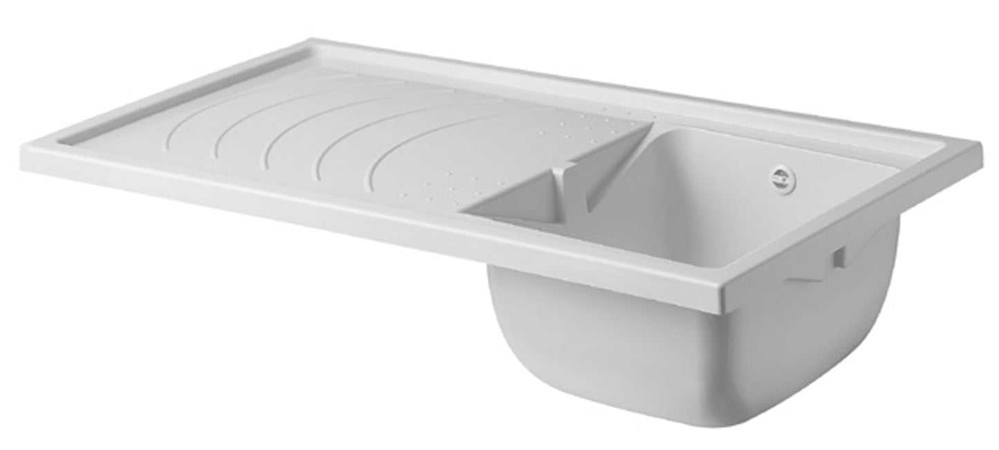 Negrari Classica Lavatoio Coprilavatrice Montato Vasca Destra Lavatrice Sinistra Colore Bianco Anta Battente Arrotondate Cerniere Chiusura Rallentata Mobile Nobilitato Idrofugo Lavabo Polipropilene Asse Pino Interno Maniglie Cromo L109 P60 109x60 H92 cm 