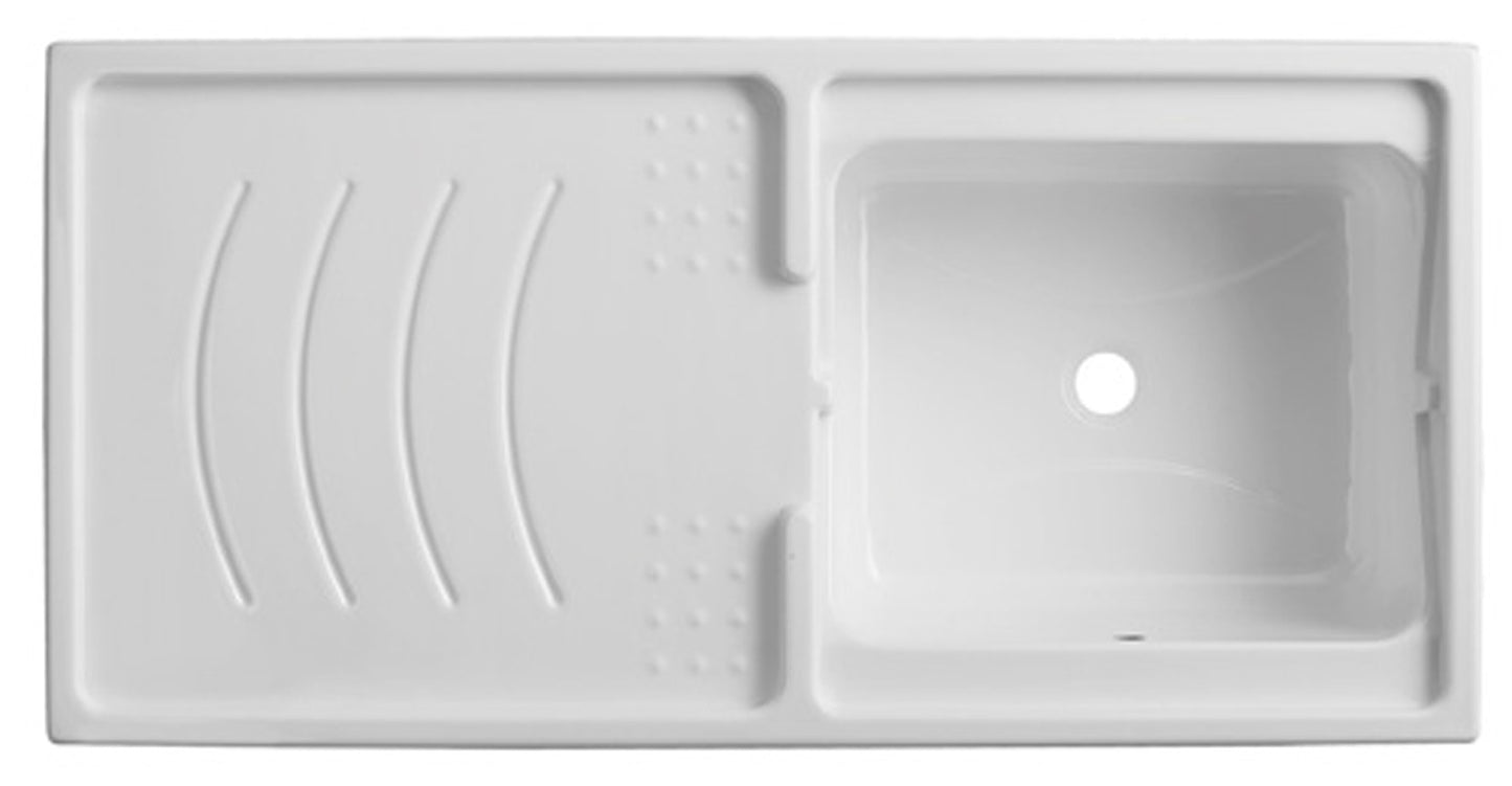 Negrari Eco Mobile Lavatoio Coprilavatrice Montato Vasca Destra DX Lavatrice Sinistra SX Colore Olmo Anta Battente Struttura Legno Nobilitato Idrofugo Vasca Termoformatura Asse Polipropilene Interno Bagno Lavanderia L124 P60 124x60 H92 cm