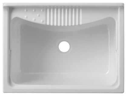 Negrari Classica Lavatoio Montato Misura 60x45 L60 P45 H85 cm Colore Bianco Base Mobile Nobilitato Idrofugo Vasca Polipropilene Asse Pino Verniciato Piedini Regolabili Cerniere Ante Chiusura Rallentata Sportelli Arrotondati Maniglie Piedini Cromati