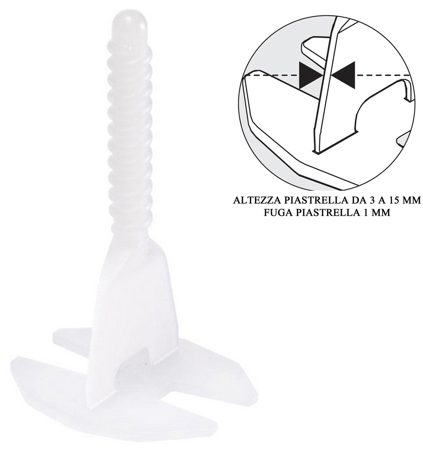 Raimondi Levelling System RLS 100 Viti Basi Vite per piastrelle con Altezza da 3 a 15 mm e per Fuga da 1 mm 