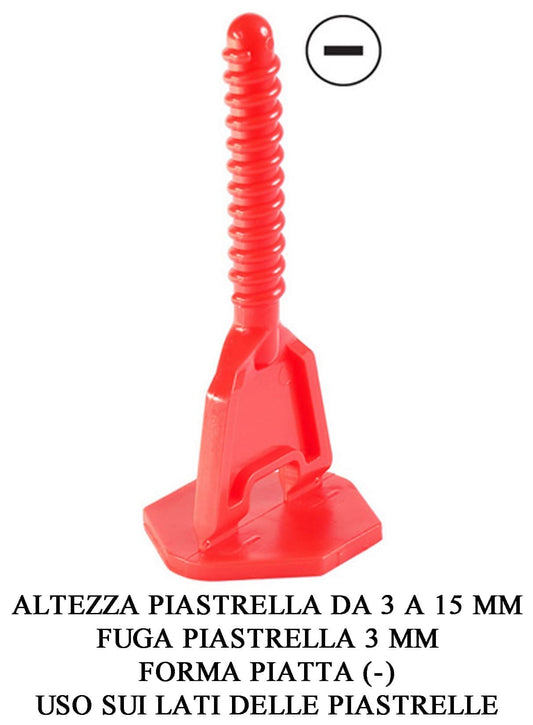 Raimondi RLS Levelling System 300 Viti Basi Flat Piatta Forma Meno - Per Piastrelle Con Spessore Altezza da 3 a 15 mm e Fuga da 3 mm
