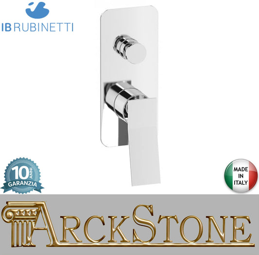 Miscelatore doccia incasso due vie completo marca IB rubinetti modello Wave rubinetteria classica rubinetto ottone cromato fontana finitura cromo rivenditore autorizzato campania arredamento garanzia 10 anni azienda certificata made in italy