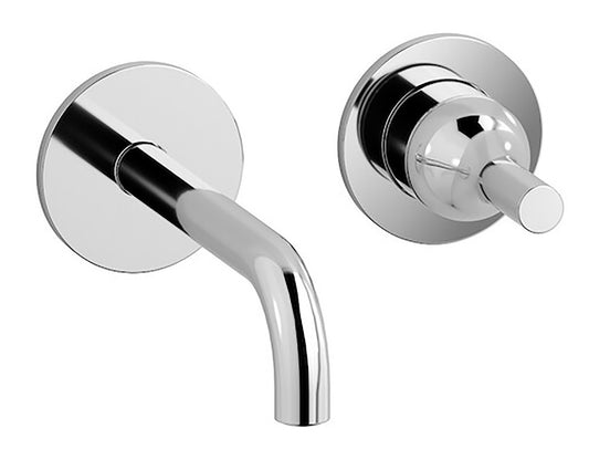 We Are Ib Rubinetti Batlò EBI406CC Miscelatore Monocomando Lavabo Incasso Completo Parete 1 Leva 2 Fori Meccanico Moderno Senza Piastra Lunghezza 185 mm Con Piletta di Scarico Click Clack Ottone Cromata Parte Interna Esterna Incluse