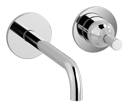 We Are Ib Rubinetti Batlò EBI407CC Miscelatore Monocomando Lavabo Incasso Completo Parete 1 Leva 2 Fori Meccanico Moderno Senza Piastra Lunghezza 235 mm Con Piletta di Scarico Click - Clack Ottone Cromata Parte Interna Esterna Incluse