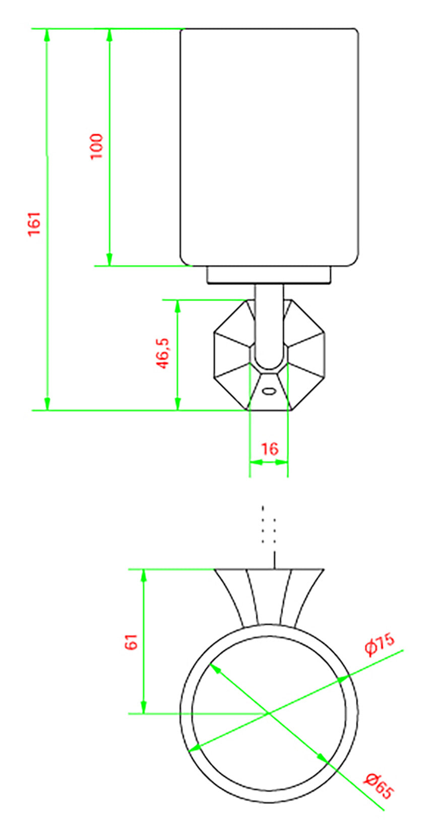 Porta spazzolino a muro Ø61Xh161 mm marca IB rubinetti modello Belmondo finitura ottone cromato rivenditore autorizzato parete accessori bagno arredamento campania garanzia 10 anni azienda certificata made in italy