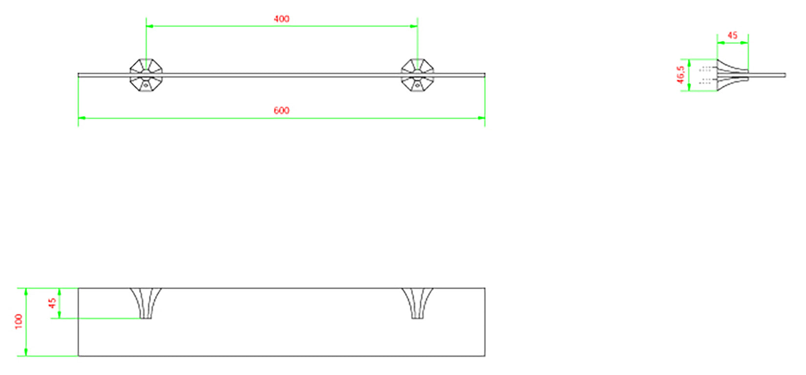 Mensola a parete 600X100Xh46,5 mm in vetro supporti ottone cromato marca IB rubinetti modello Belmondo finitura sostegni rivenditore autorizzato parete accessori bagno arredamento campania garanzia 10 anni azienda certificata made in italy