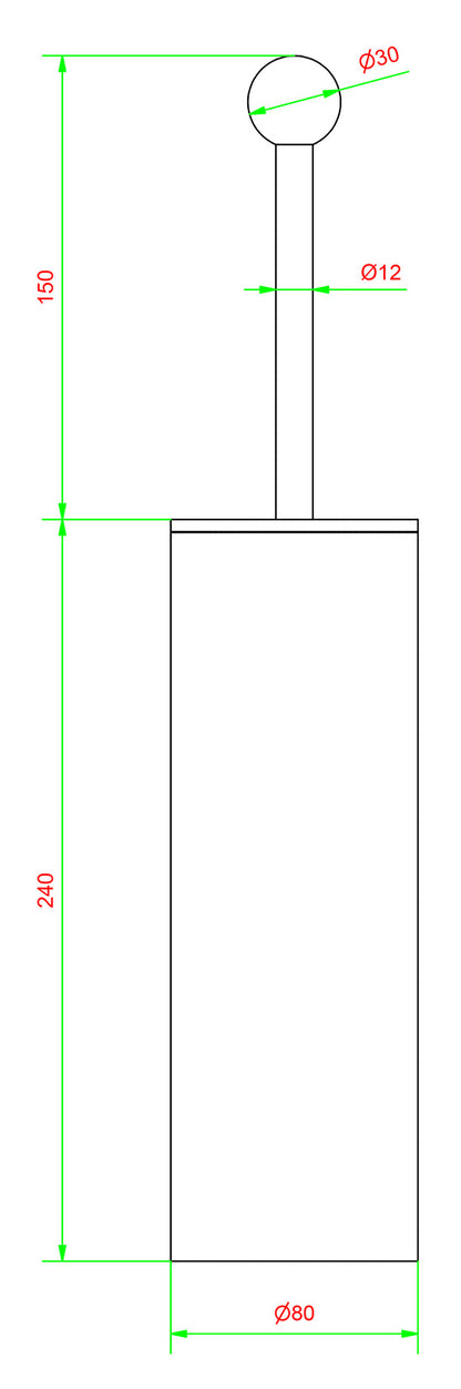 Porta scopino da appoggio Ø80Xh390 mm marca IB rubinetti modello Belmondo finitura ottone cromato rivenditore autorizzato parete accessori bagno arredamento campania garanzia 10 anni azienda certificata made in italy
