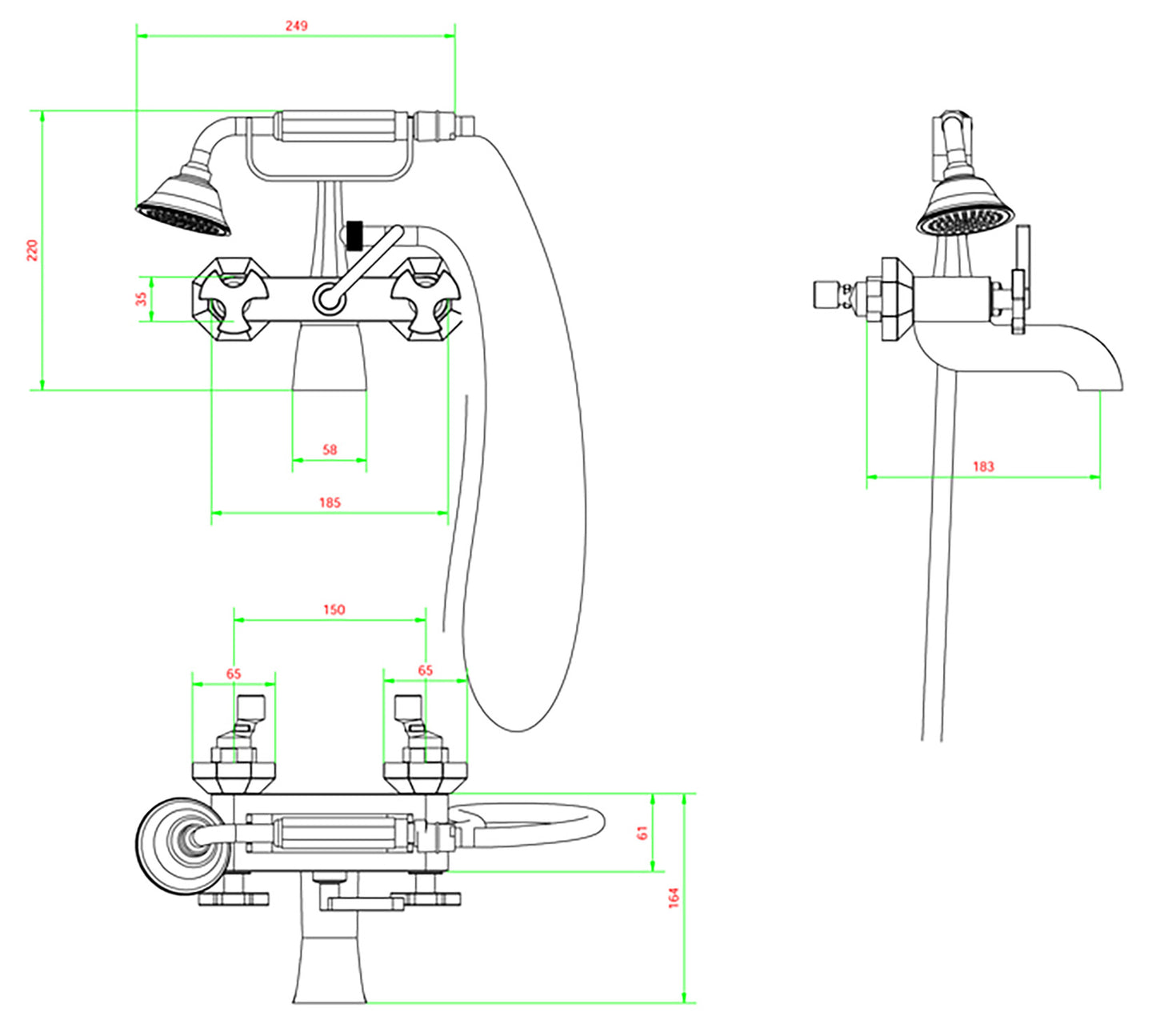 Gruppo vasca esterno a parete completo di accessori doccia marca IB rubinetti modello Belmondo rubinetteria rubinetto ottone cromato muro bagno casa Rivenditore Autorizzato Campania Arredamento Arredo Finitura Cromo Fontana Acqua 10 anni garanzia qualità