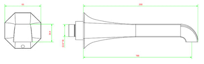 Bocca d'erogazione a parete marca IB rubinetti modello Belmondo rubinetteria rubinetto ottone cromato muro bagno Rivenditore Autorizzato Campania Arredamento Arredo Finitura Cromo Fontana Acqua 10 anni garanzia qualità azienda certificata made in italy
