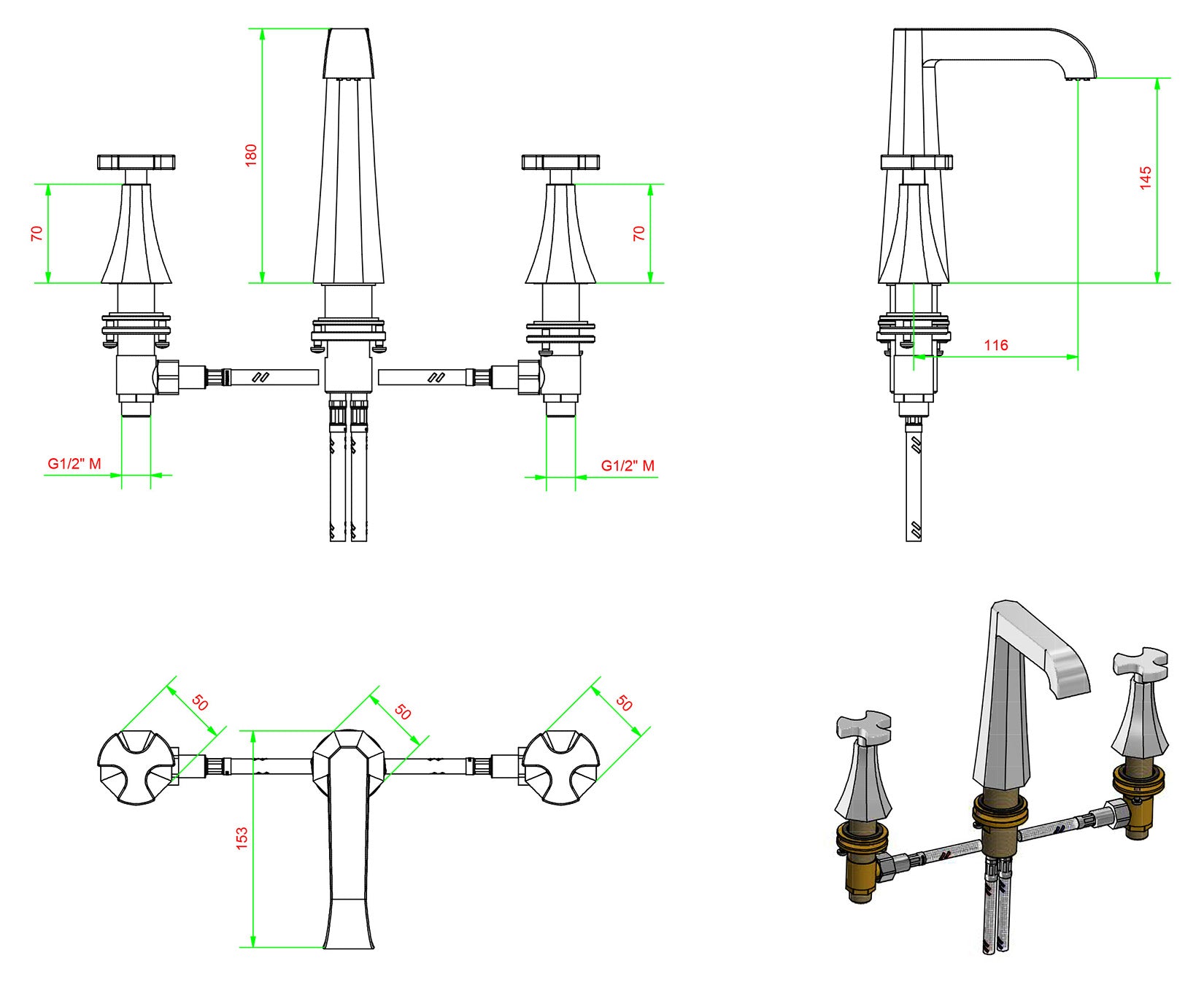 Miscelatore lavabo tre fori bocca alta completo di piletta di scarico Click-Clack marca IB rubinetti modello Belmondo rubinetteria rubinetto ottone cromato casa bagno Rivenditore Autorizzato Campania Arredamento Arredo Finitura Cromo Fontana Acqua qualità