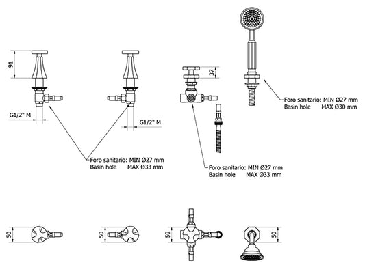 Miscelatore bordo vasca quattro fori con uscita per colonna riempimento marca IB rubinetti modello Belmondo rubinetteria rubinetto ottone cromato bagno Rivenditore Autorizzato Campania Arredamento Arredo Finitura Cromo Fontana qualità garanzia 10 anni 