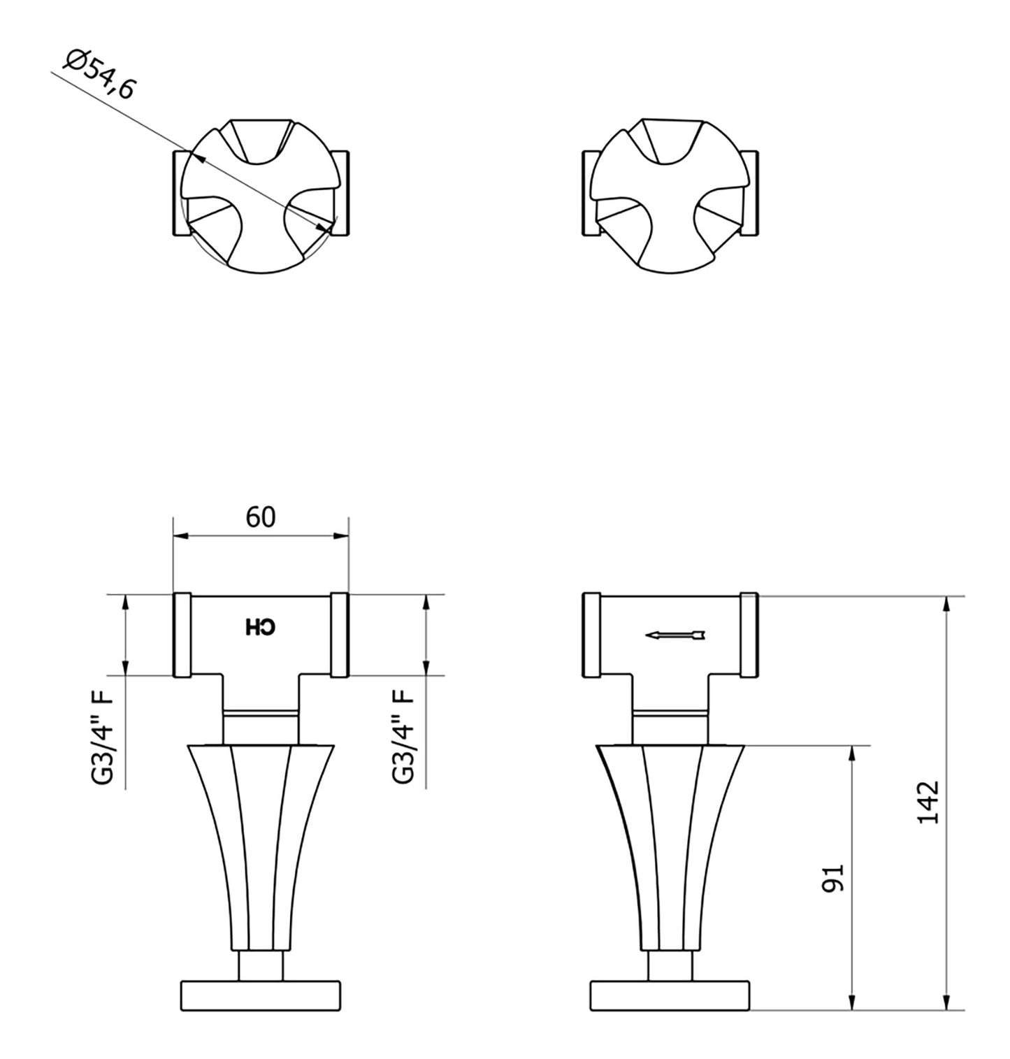 Rubinetti d'arresto doccia ad incasso due fori marca IB rubinetti modello Belmondo rubinetteria rubinetto ottone cromato bagno Rivenditore Autorizzato Campania Arredamento Arredo Finitura Cromo Fontana qualità garanzia 10 anni made in italy
