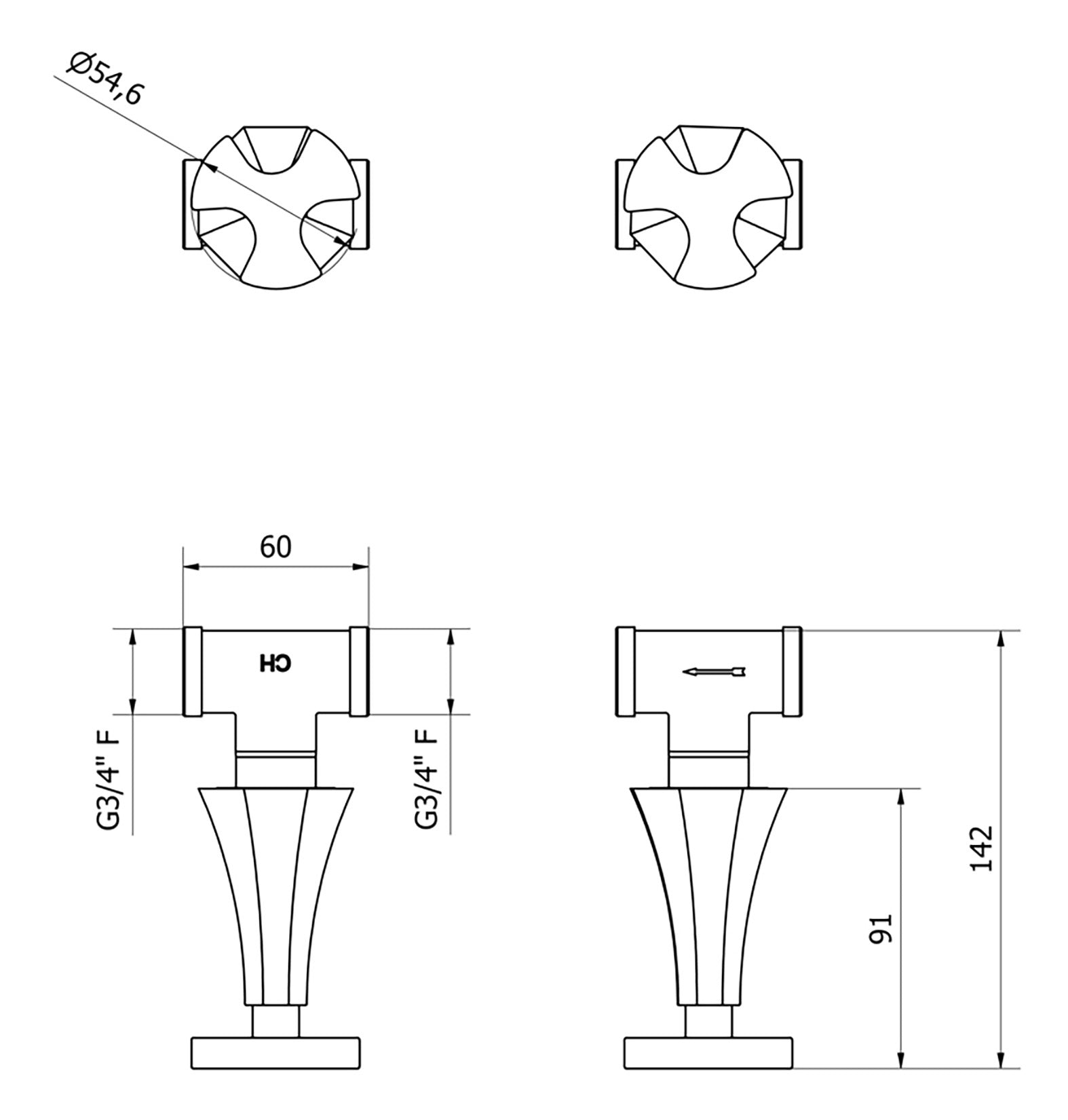 Rubinetti d'arresto doccia ad incasso due fori marca IB rubinetti modello Belmondo rubinetteria rubinetto ottone cromato bagno Rivenditore Autorizzato Campania Arredamento Arredo Finitura Cromo Fontana qualità garanzia 10 anni made in italy