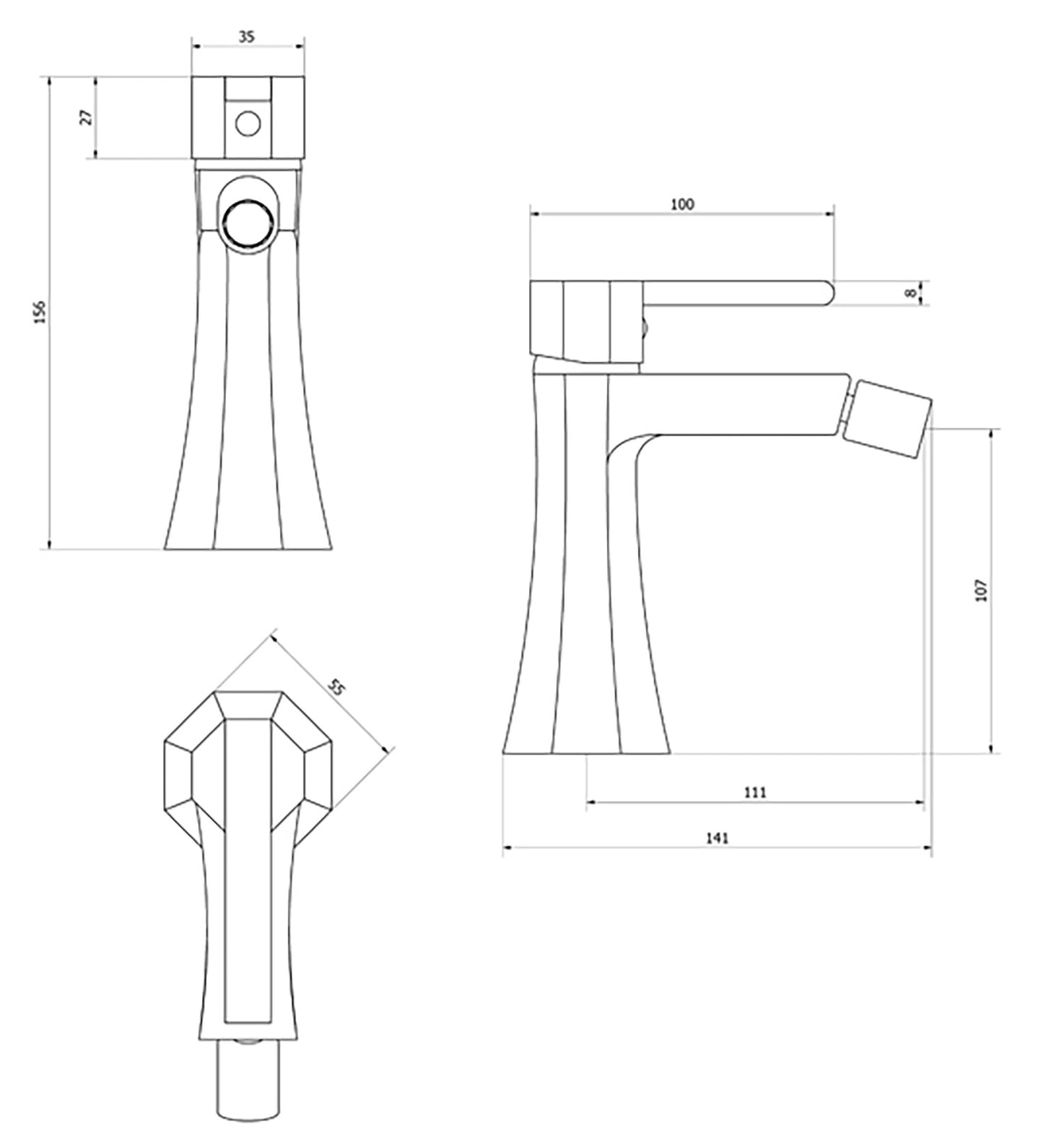 Miscelatore bidet completo con piletta di scarico click - clack marca IB rubinetti modello Belmondo Elle rubinetteria rubinetto ottone cromato bagno casa Rivenditore Autorizzato Campania Arredamento Arredo Finitura Cromo Fontana garanzia 10 anni azienda 