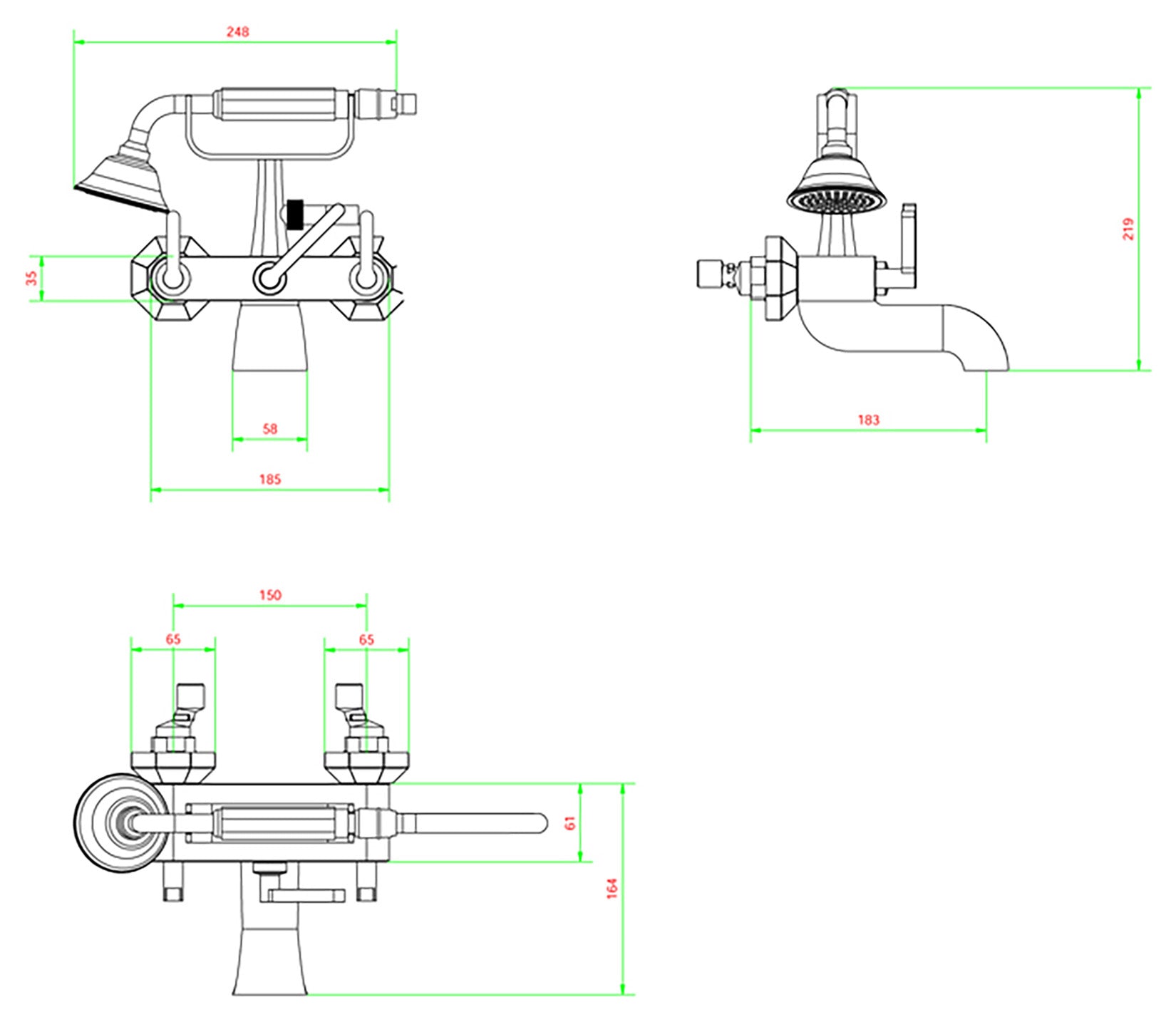 Miscelatore gruppo vasca esterno a parete completo di accessori doccia marca IB rubinetti modello Belmondo Elle rubinetteria rubinetto ottone cromato bagno casa Rivenditore Autorizzato Campania Arredamento Arredo Finitura Cromo Fontana azienda certificata