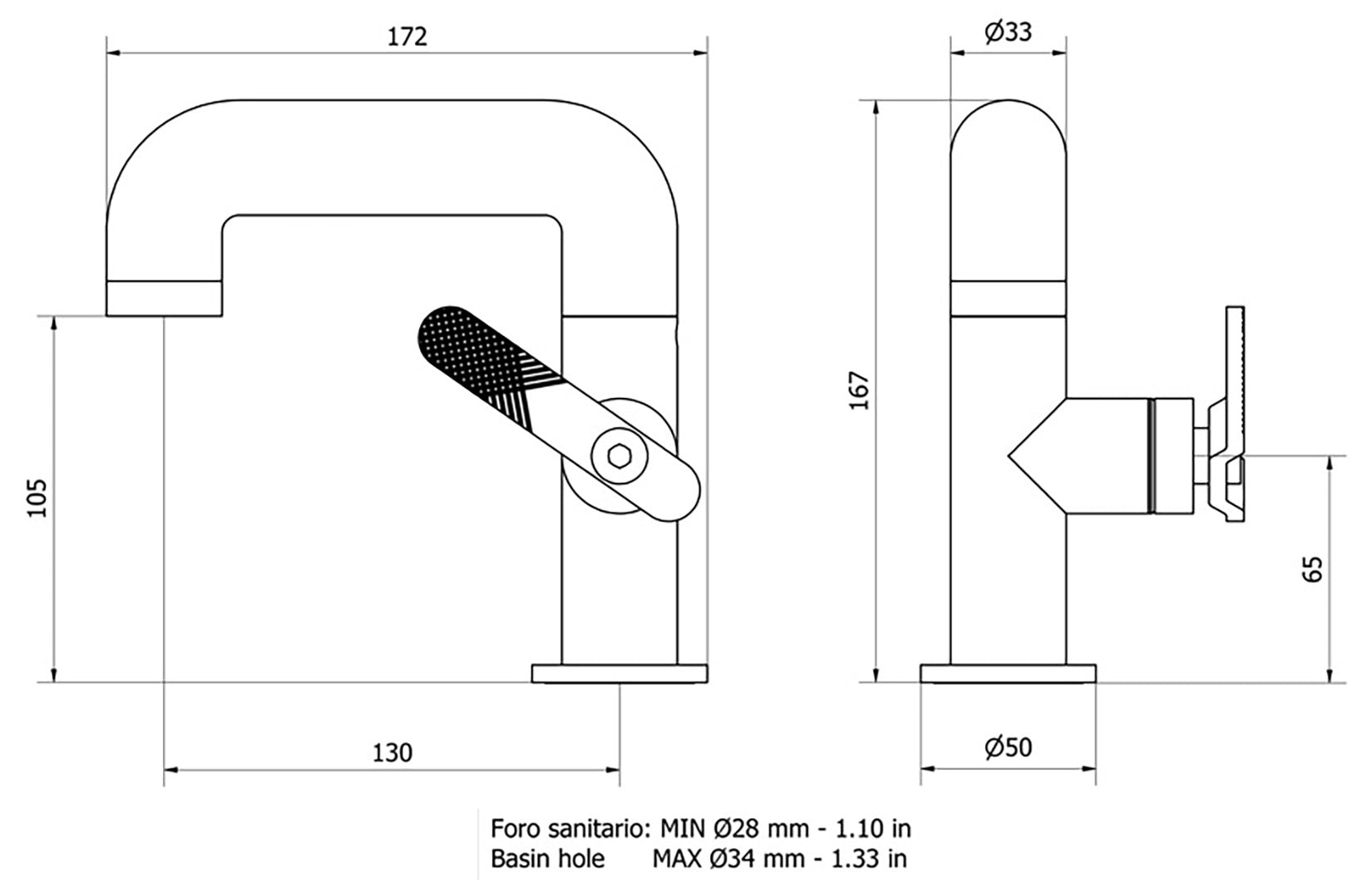 Miscelatore lavabo marca IB Rubinetti modello Lever Flat finitura ottone cromato appoggio monoforo completo piletta scarico click-clack bagno leva piatta rubinetto rubinetteria fontana mix rivenditore autorizzato campania napoli garanzia 10 anni qualità