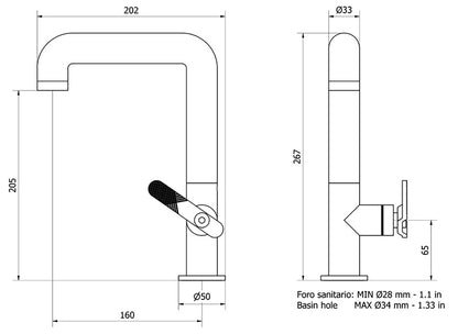 Miscelatore lavabo alto marca IB Rubinetti modello Lever Flat finitura ottone cromato appoggio monoforo completo piletta scarico click-clack bagno leva piatta rubinetto rubinetteria fontana rivenditore autorizzato campania napoli garanzia 10 anni qualità