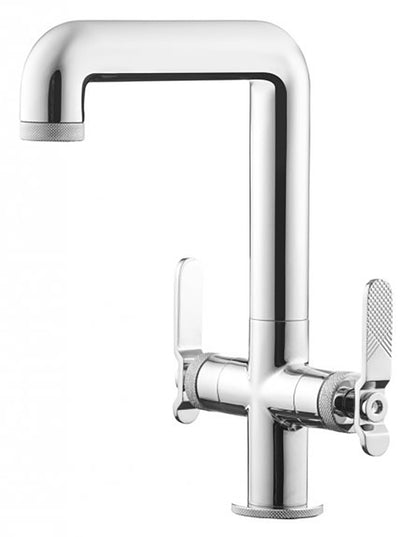 Miscelatore lavabo alto marca IB Rubinetti modello Bold Lever Flat finitura ottone cromato appoggio monoforo completo piletta scarico click-clack bagno due leve piatte rubinetto rubinetteria fontana rivenditore autorizzato campania napoli garanzia 10 anni