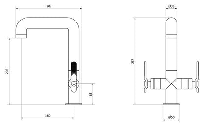 Miscelatore lavabo alto marca IB Rubinetti modello Bold Lever Flat finitura ottone cromato appoggio monoforo completo piletta scarico click-clack bagno due leve piatte rubinetto rubinetteria fontana rivenditore autorizzato campania napoli garanzia 10 anni