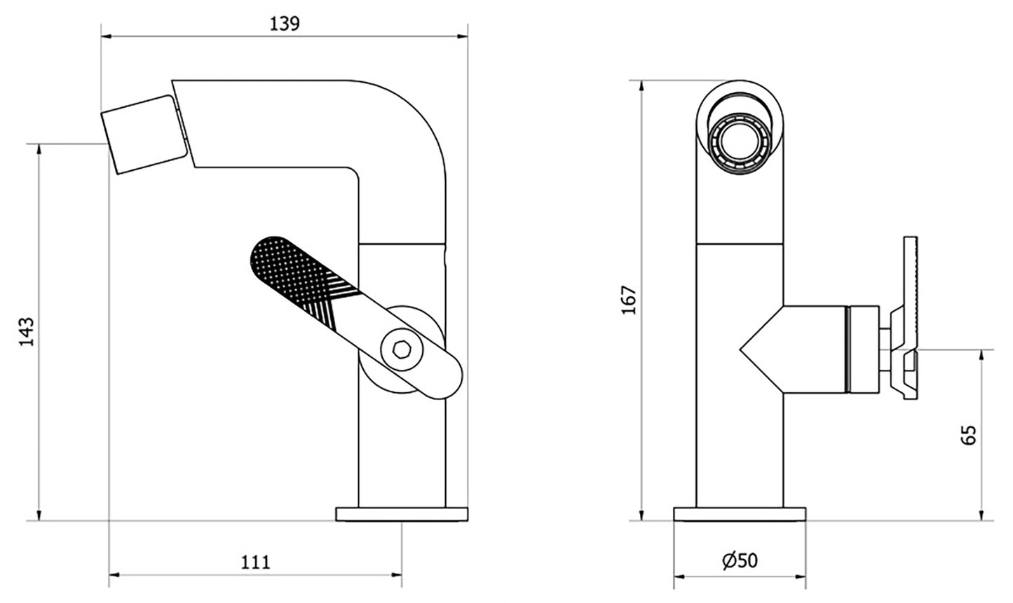 Miscelatore bidet marca IB Rubinetti modello Bold Lever Flat finitura ottone cromato appoggio monoforo leva piatta rubinetto rubinetteria fontana mix completo piletta scarico click-clack rivenditore autorizzato campania napoli garanzia 10 anni qualità