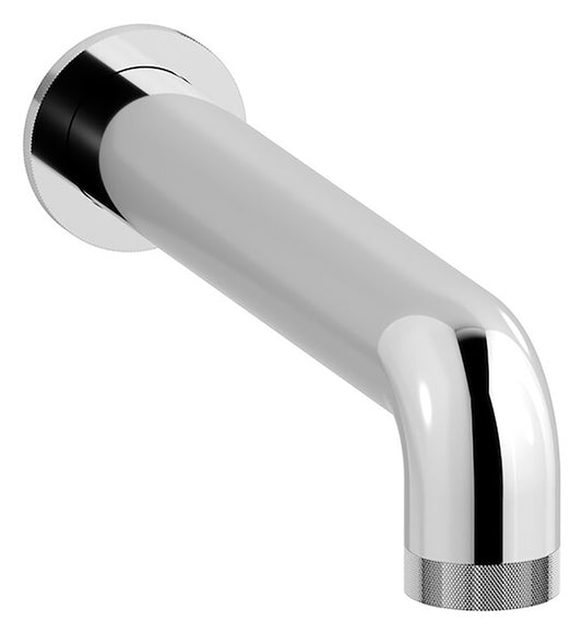 We Are Ib Rubinetti Bold Lever Flat B2320CC_23 Bocca a Muro Lunghezza 247 mm Con Anello Tondo Getto Erogazione Uscita Acqua Installazione Parete Materiale Ottone Finitura Cromata Stile Moderno Monoforo