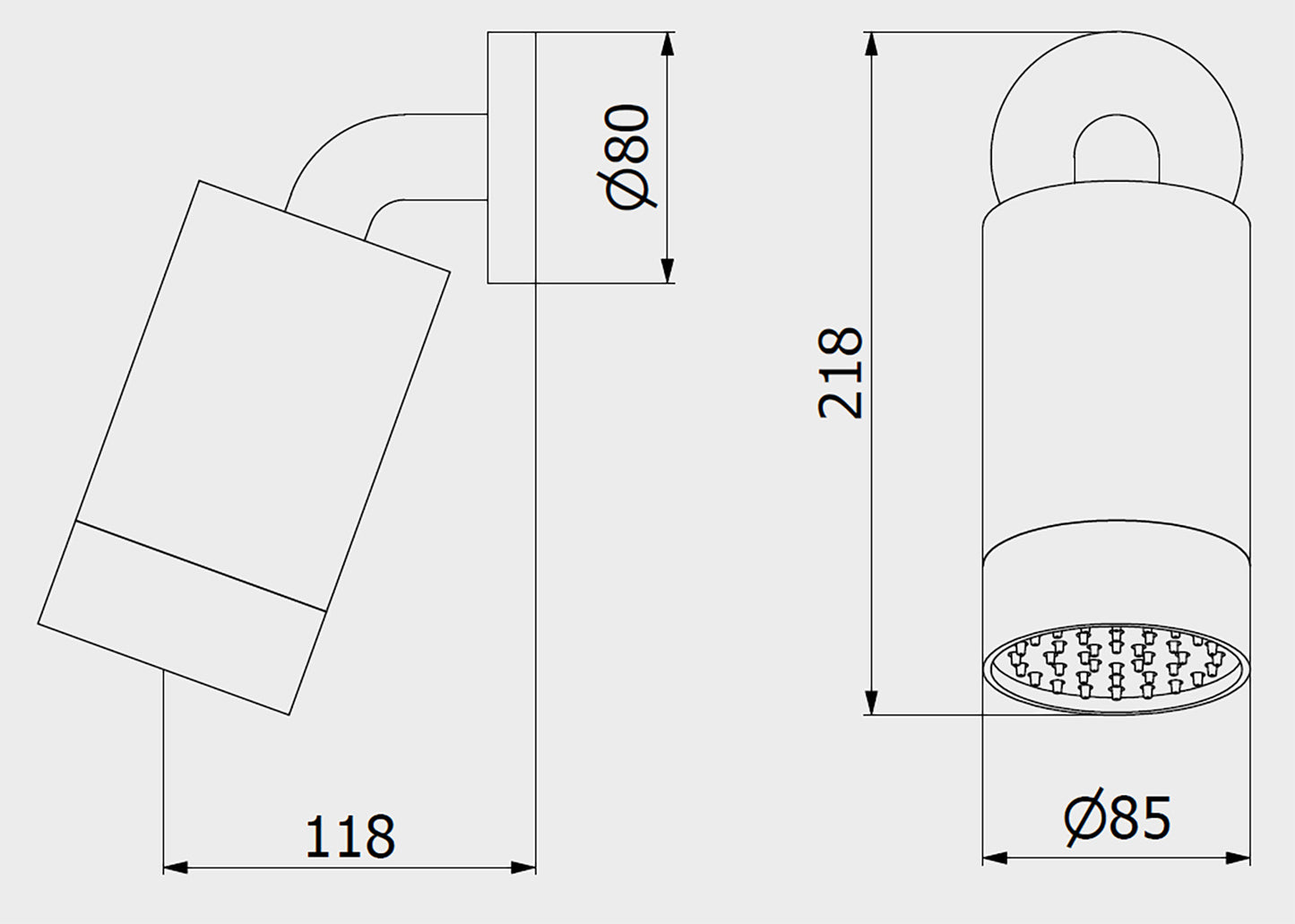 We Are Ib Bold Lever Flat ID085CC_2 Soffione Doccia a Parete Diametro 85 mm Con Braccio Ø 80 mm Con Snodo Orientabile Altezza 218 mm Profondità 118 mm Materiale Ottone Finitura Cromata Forma Cilindrica Tonda