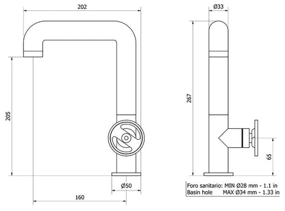 Miscelatore lavabo marca IB Rubinetti modello Bold Round finitura ottone cromato alto appoggio monoforo completo leva tonda piletta scarico click-clack rubinetto rubinetteria fontana rivenditore autorizzato campania napoli garanzia 10 anni made in italy