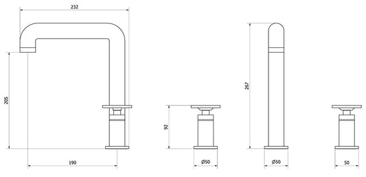 Miscelatore lavabo alto marca IB Rubinetti modello Bold Round finitura ottone cromato appoggio tre fori due leve tonde completo piletta scarico click-clack rubinetto rubinetteria mix fontana bagno rivenditore autorizzato campania napoli garanzia 10 anni