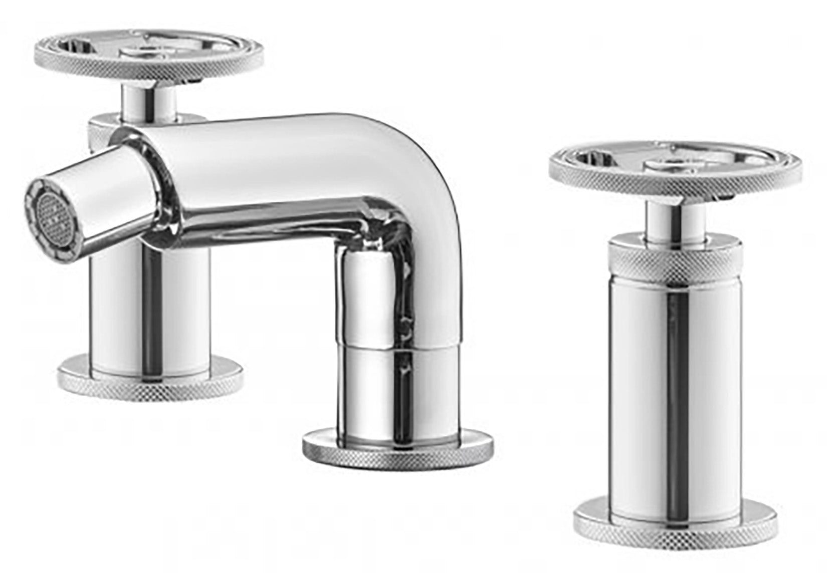 Miscelatore bidet marca IB Rubinetti modello Bold Round finitura ottone cromato appoggio tre fori due leve tonde completo piletta scarico click-clack rubinetto rubinetteria mix fontana acqua bagno rivenditore autorizzato campania napoli garanzia 10 anni