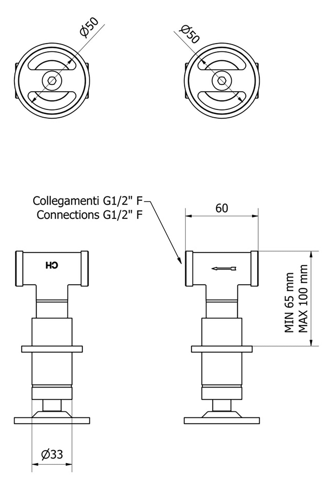Rubinetti arresto marca IB Rubinetti modello Bold Round finitura ottone cromato parete leva tonda incasso muro rubinetteria mix arredo bagno home acqua azienda arredamento casa rivenditore autorizzato campania napoli garanzia 10 anni qualità made in italy