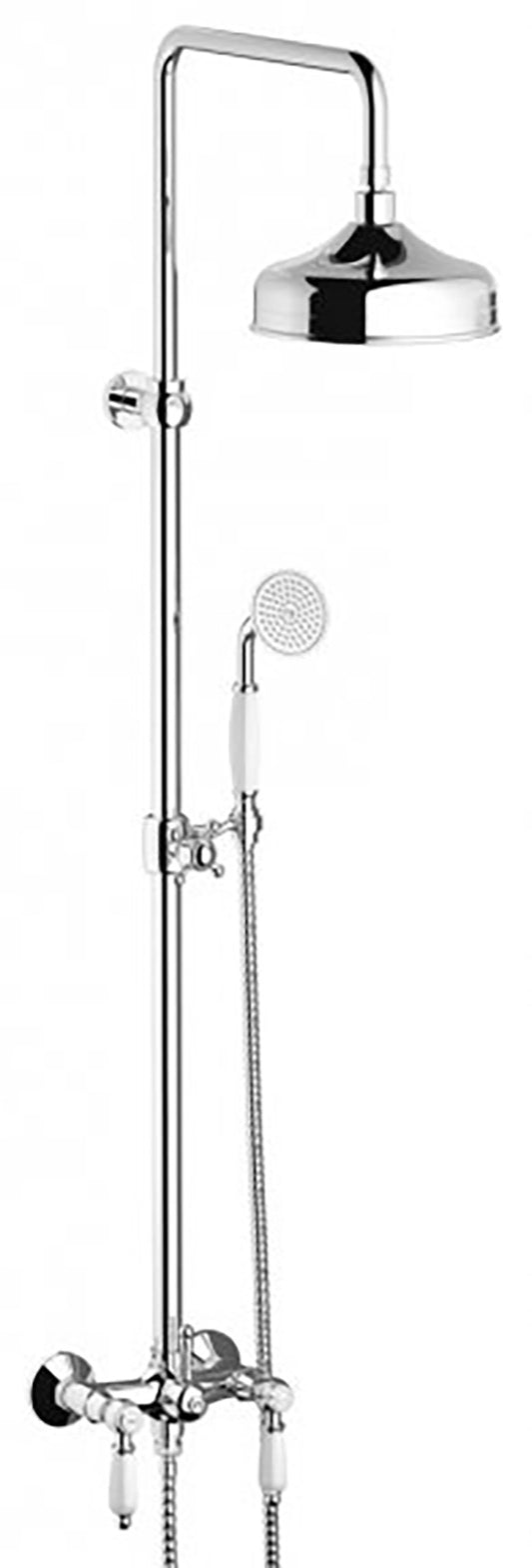 Colonna doccia completa di miscelatore di kit doccia marca IB rubinetti modello Hermes Elle rubinetteria rubinetto ottone cromato bagno casa fontana finitura cromo rivenditore autorizzato campania arredo qualità garanzia 10 anni made in italy azienda 