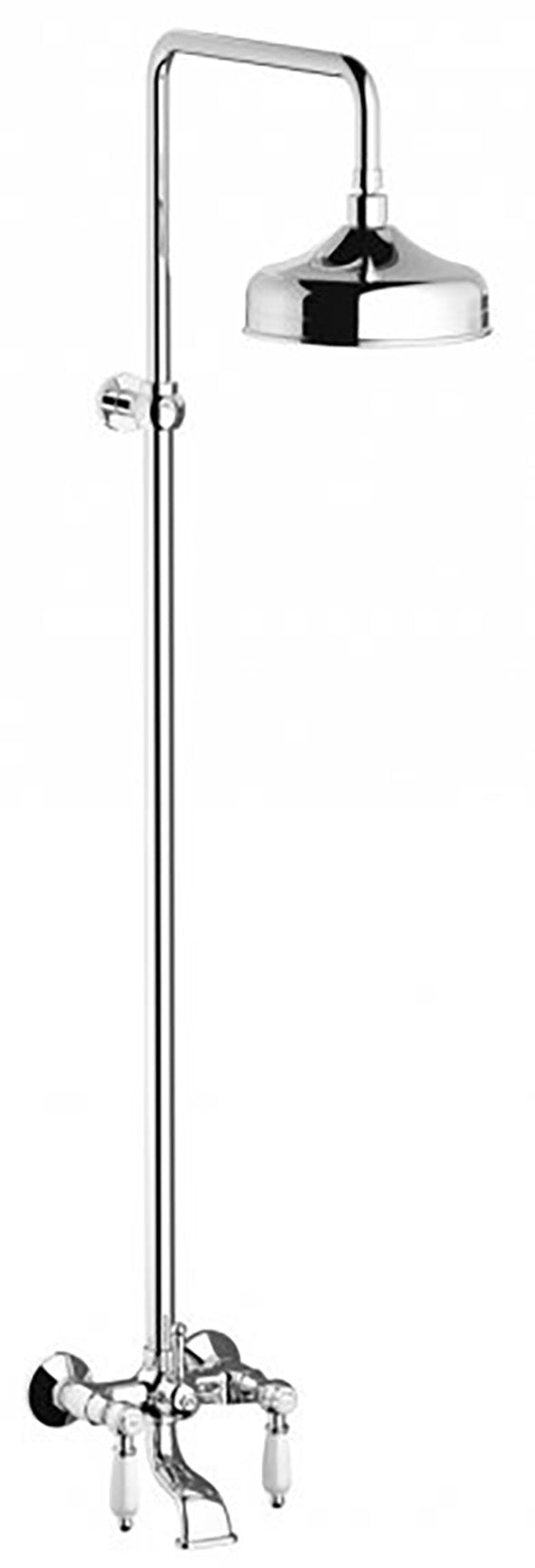 Miscelatore bordo vasca a parete con colonna doccia integrata marca IB rubinetti modello Hermes Elle rubinetteria rubinetto ottone cromato bagno casa fontana finitura cromo rivenditore autorizzato campania arredo qualità garanzia 10 anni made in italy