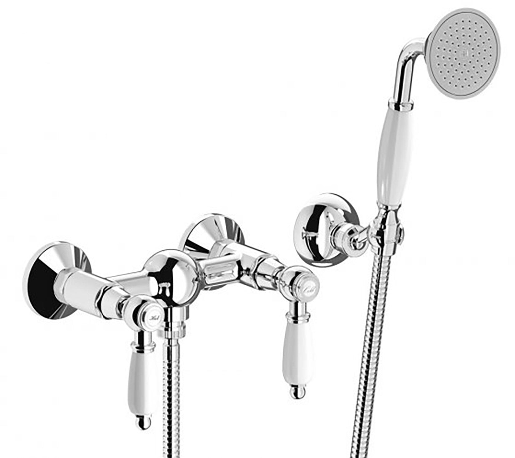 Miscelatore doccia a parete esterno completo di kit doccia marca IB rubinetti modello Hermes Elle rubinetteria rubinetto ottone cromato bagno casa parete muro fontana finitura cromo rivenditore autorizzato campania arredamento made in italy garanzia