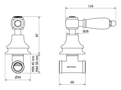 Rubinetti d'arresto doccia incasso due fori marca IB rubinetti modello Hermes Elle rubinetteria rubinetto ottone cromato bagno casa fontana finitura cromo rivenditore autorizzato campania arredo qualità garanzia 10 anni made in italy azienda certificata
