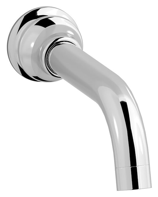 We Are Ib Rubinetti Hermes HR328CC Bocca a Muro Lunghezza 198 mm Con Anello Tondo Getto Erogazione Uscita Acqua Installazione Parete Materiale Ottone Finitura Cromata Stile Classico Monoforo