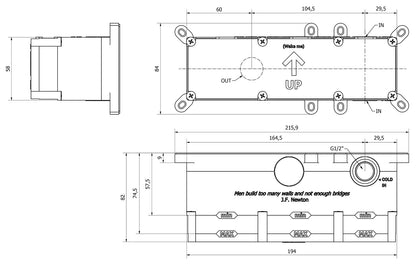 We Are Ib Rubinetti Batlò EBI406CC Miscelatore Monocomando Lavabo Incasso Completo Parete 1 Leva 2 Fori Meccanico Moderno Senza Piastra Lunghezza 185 mm Con Piletta di Scarico Click Clack Ottone Cromata Parte Interna Esterna Incluse