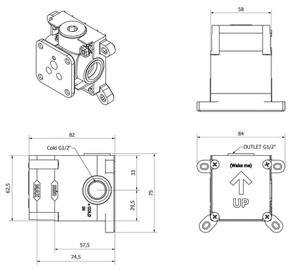 Miscelatore doccia incasso una via completo marca IB rubinetti modello OnlyOne rubinetteria rubinetto ottone cromato bagno fontana finitura cromo rivenditore autorizzato campania arredamento qualità garanzia 10 anni made in italy azienda certificata