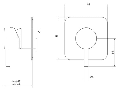 Miscelatore doccia incasso una via completo marca IB rubinetti modello MilanoTorino rubinetteria rubinetto ottone cromato bagno fontana finitura cromo rivenditore autorizzato campania arredamento qualità made in italy azienda certificata garanzia 10 anni