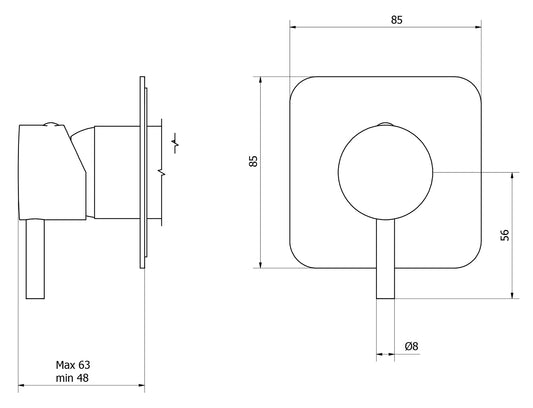 Miscelatore doccia incasso una via completo marca IB rubinetti modello MilanoTorino rubinetteria rubinetto ottone cromato bagno fontana finitura cromo rivenditore autorizzato campania arredamento qualità made in italy azienda certificata garanzia 10 anni