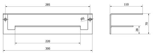 We Are Ib Officina OF015CC Mensola Porta Oggetti Per Bagno Lunghezza 300 mm Profondità 110 mm Altezza 70 mm Installazione Parete Materiale Ottone Finitura Cromata Stile Moderno