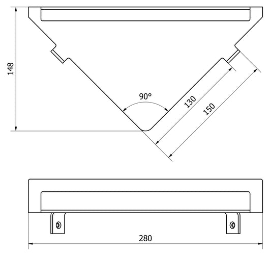 We Are Ib Rubinetti Officina OF016CC Mensola Angolare Porta Oggetti Per Bagno Larghezza 280 mm Profondità 148 mm Altezza 40 mm Installazione Parete Materiale Ottone Finitura Cromata Stile Moderno