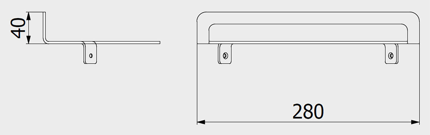 We Are Ib Rubinetti Officina OF016CC Mensola Angolare Porta Oggetti Per Bagno Larghezza 280 mm Profondità 148 mm Altezza 40 mm Installazione Parete Materiale Ottone Finitura Cromata Stile Moderno