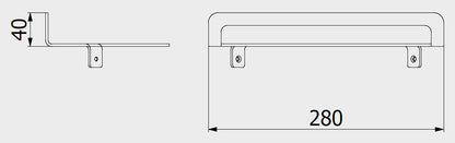 We Are Ib Rubinetti Officina OF016CC Mensola Angolare Porta Oggetti Per Bagno Larghezza 280 mm Profondità 148 mm Altezza 40 mm Installazione Parete Materiale Ottone Finitura Cromata Stile Moderno