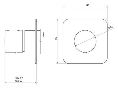 Miscelatore doccia incasso una via completo marca IB rubinetti modello OnlyOne rubinetteria rubinetto ottone cromato bagno fontana finitura cromo rivenditore autorizzato campania arredamento qualità garanzia 10 anni made in italy azienda certificata