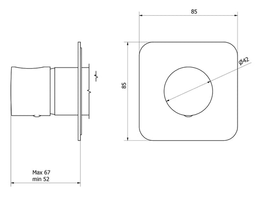 Miscelatore doccia incasso una via completo marca IB rubinetti modello OnlyOne rubinetteria rubinetto ottone cromato bagno fontana finitura cromo rivenditore autorizzato campania arredamento qualità garanzia 10 anni made in italy azienda certificata